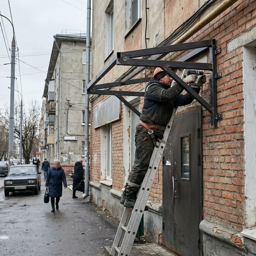 Металлические козырьки - производство на заказ