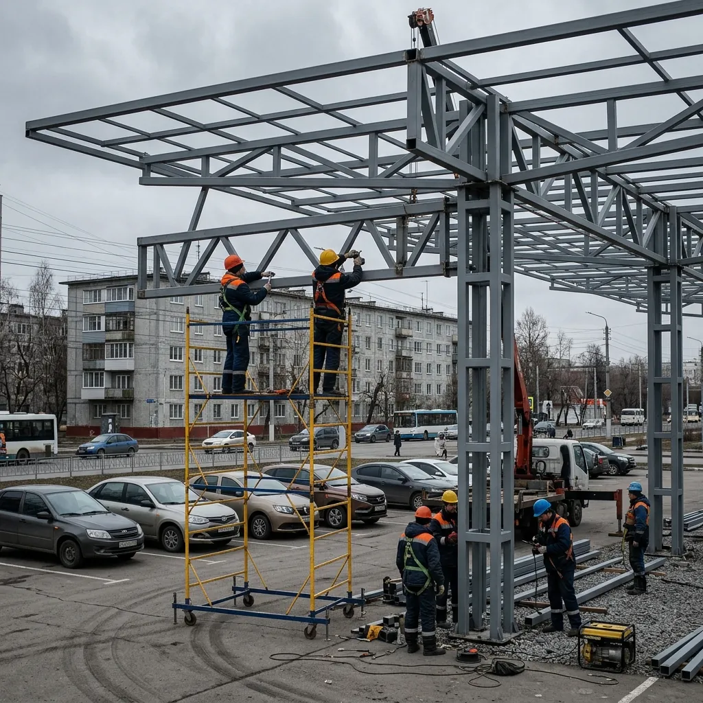 Навесы из профтрубы - производство на заказ